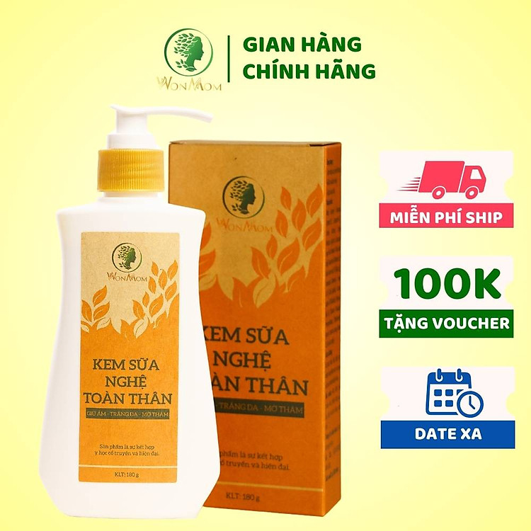 Chọn mua tại Shopee: Kem sữa nghệ dưỡng trắng da Wonmom 180g mua giá tốt nhất tại Shop Mall