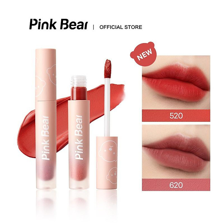 Son Kem Pink Bear Butter Cream Tint Velvet Matte Lip Long-lasting Hydrating High coverage 8 Shades 2.5g
