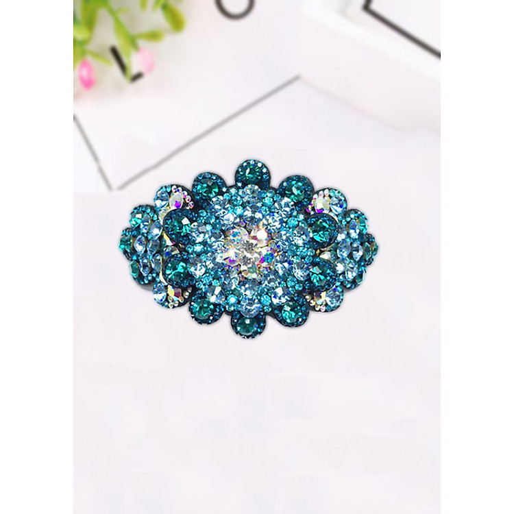 Kẹp Tóc Đính Đá Pha Lê (Đá Ý Nhập) Hình Hoa Cao Cấp - KV09