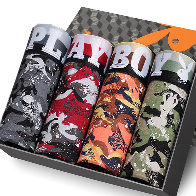 Set 4 Quần Boxer Nam Playboy Lưng Thấp 5260