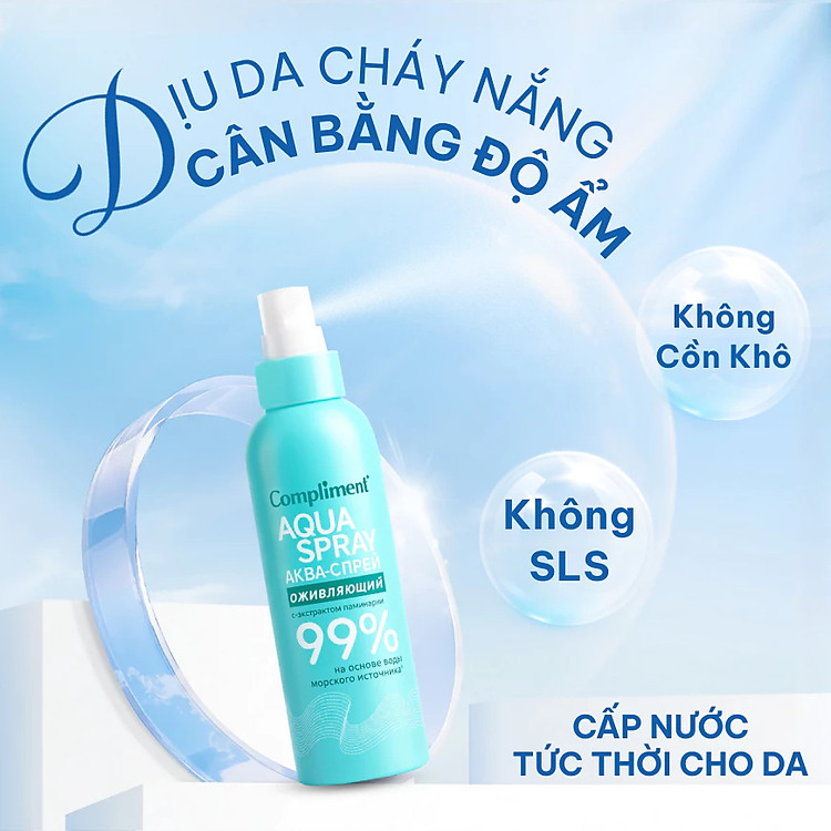 Xịt Khoáng Compliment Revitalizing Cấp Ẩm Tức Thì, Phục Hồi Và Làm Dịu Da Nhạy Cảm 200ml