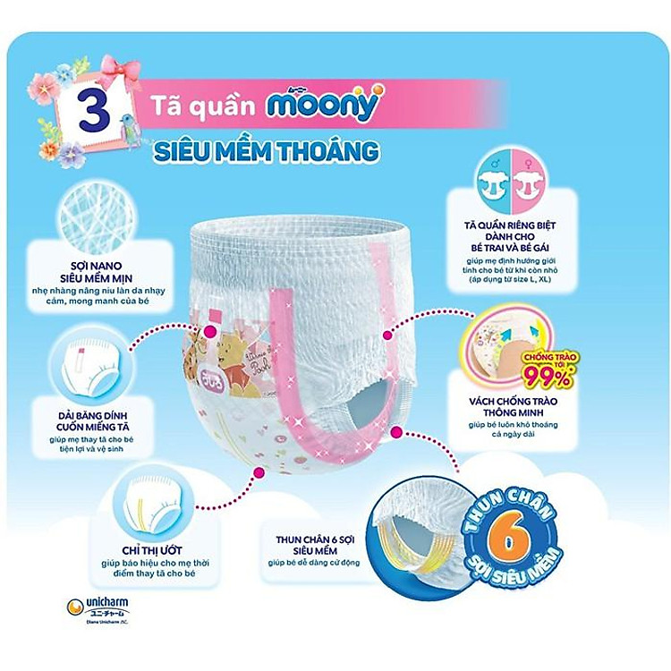 Mua Tã Moony XXL26 cho bé gái Giá rẻ - Hình ảnh 2