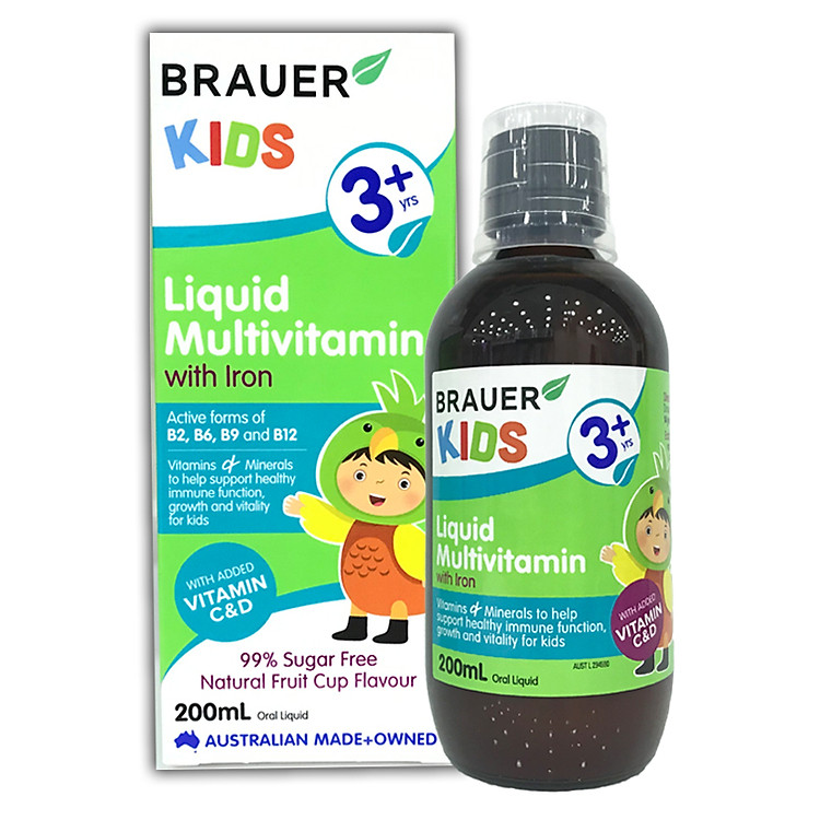 Siro Bổ Sung Vitamin Tổng Hợp Và Sắt Brauer Úc Cho Trẻ Trên 3 Tuổi (200ml)