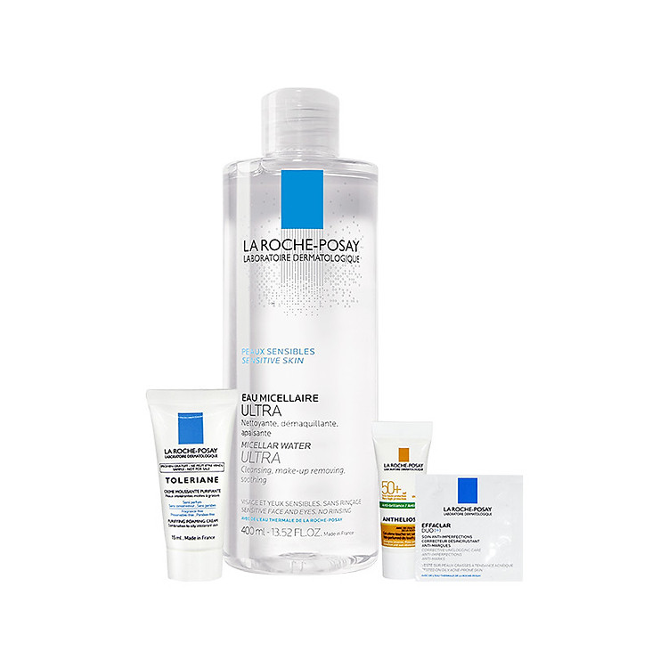 Bộ sản phẩm tẩy trang và chăm sóc da nhạy cảm La Roche-Posay Micellar Water Ultra Sensitive Skin 400ml