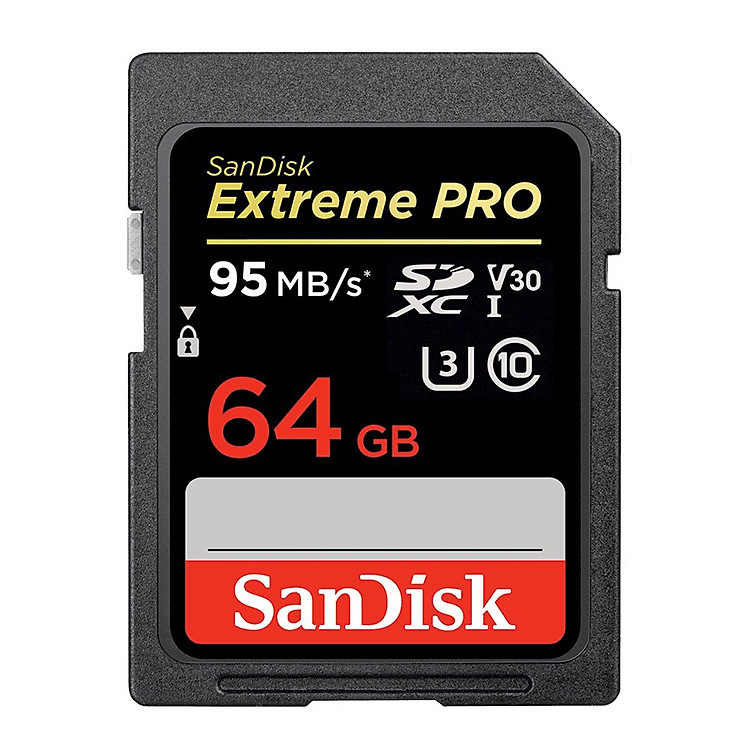 Thẻ nhớ SanDisk 64GB Extreme Pro SDXC V30 95MB/90 MB/s - Hàng Chính Hãng