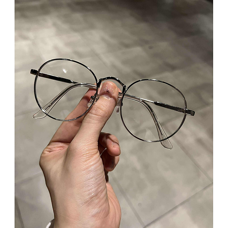 Kính vintage mắt tròn nhỏ gọng kim loại cho nam nữ