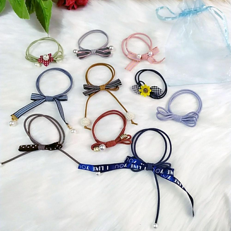 Túi 10 cột tóc nơ mix màu kiểu Hàn Quốc