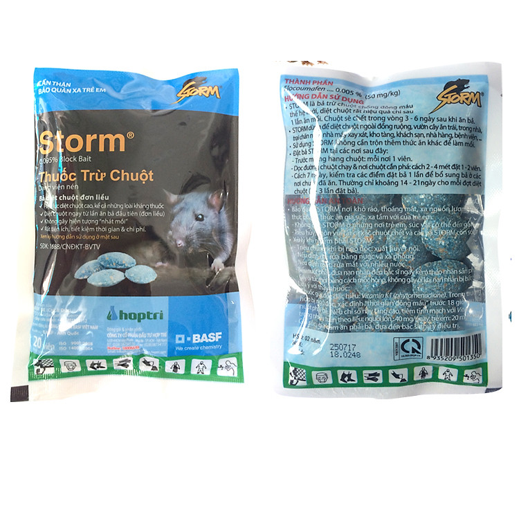 Combo 02 Gói thuốc diệt chuột Storm 0.005% Gói 20 viên