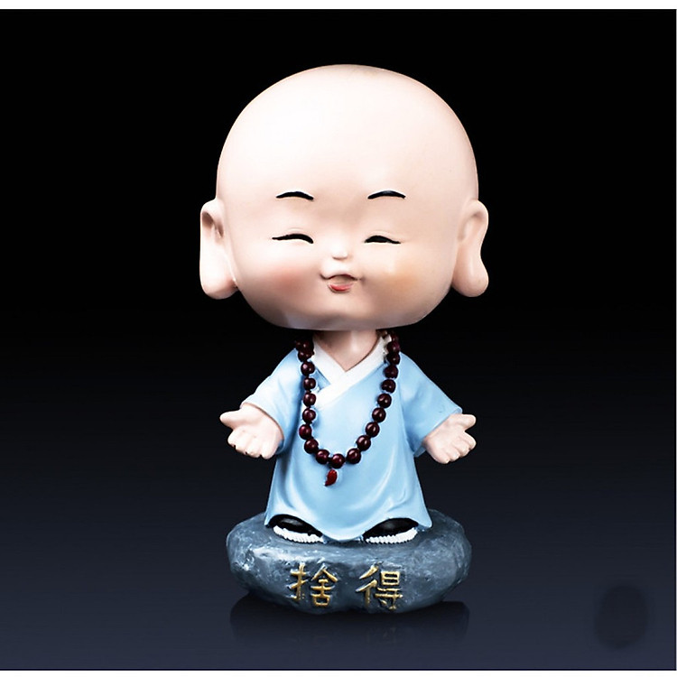 Tượng chú tiểu trang trí ô tô vui vẻ_ Hàng Chính Hãng