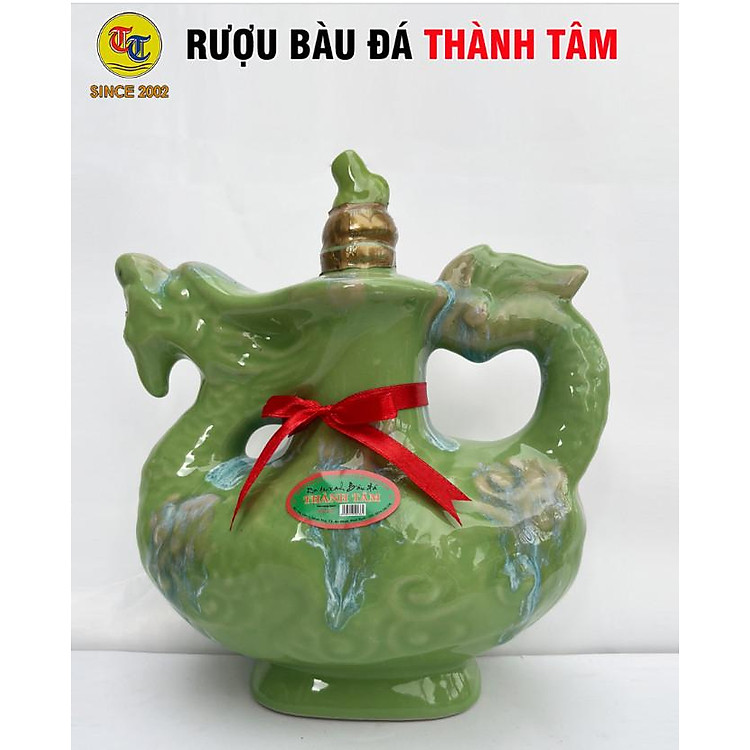 Đặc Sản Bình Định - Rượu Bàu Đá Thành Tâm Thuyền Lớn Đậu Xanh (Màu xanh ngọc) 1,2 lit - OCOP 3 Sao