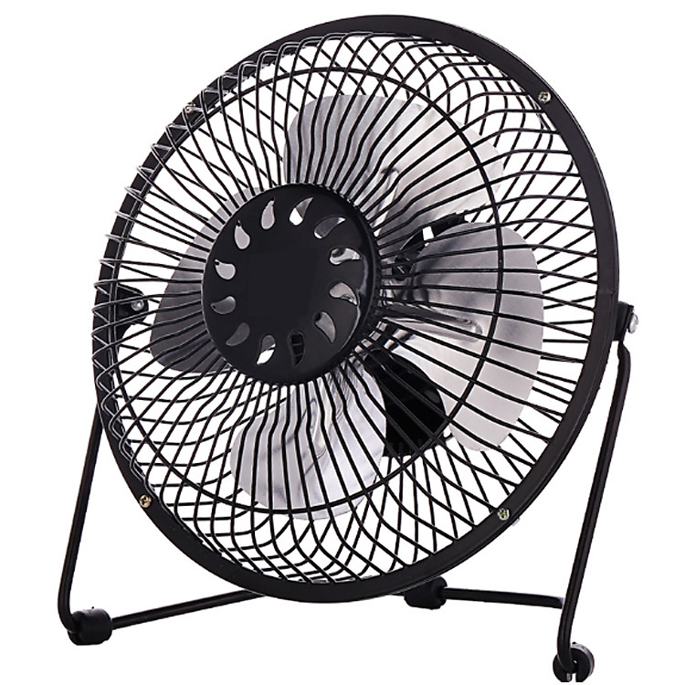 Quạt mini gập 360 độ lồng sắt cánh nhôm cổng USB - Giao màu ngẫu nhiên tặng 2 túi khử mùi giày - Hàng nhập khẩu