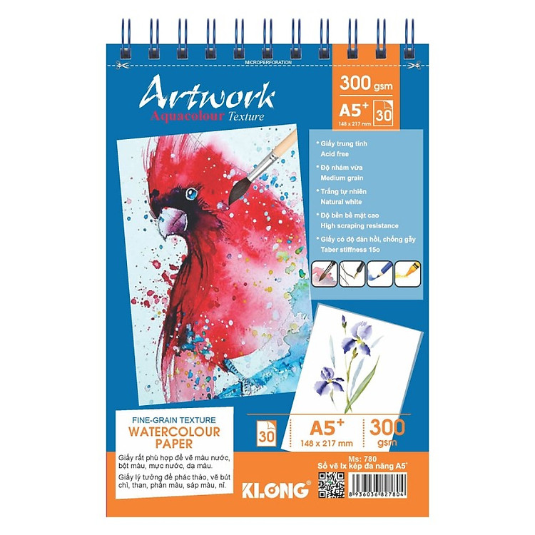 Sổ Vẽ Màu Nước KLONG Artwork A5 (30 tờ) - Ảnh 2