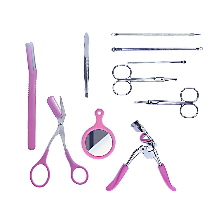 Bộ dụng cụ tỉa cạo lông mày , nặn mụn và lấy ráy tai 10 món
