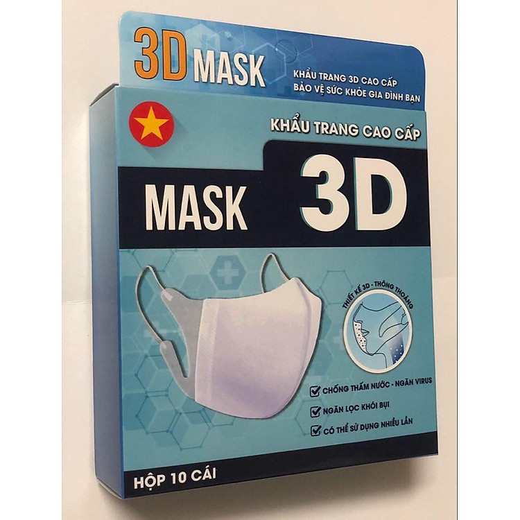 HỘP 10 KHẨU TRANG CAO CẤP 3D MASK