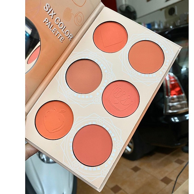 Bảng 6 ô má hồng tròn tông Cam ĐÀO - Kiss Beauty PEACH BLUSHER