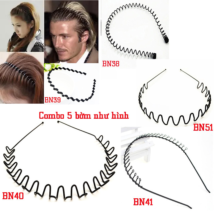 Bờm cài tóc nam - nữ màu đen bằng sắt siêu bền