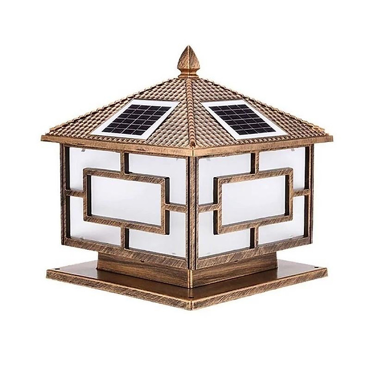 Đèn Trụ Cổng Năng Lượng Mặt Trời, Kết Hợp Dùng Điện 220V Chống Nước Cao Cấp