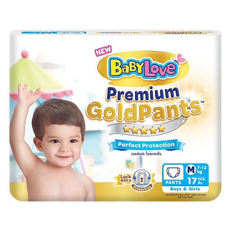 Tã Quần BabyLove GoldPants M17 (Gói 17 Miếng)