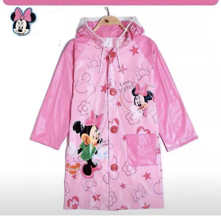 Áo mưa cho bé hình thú Hoạt Hình cute màu Hồng size M (110-120cm)