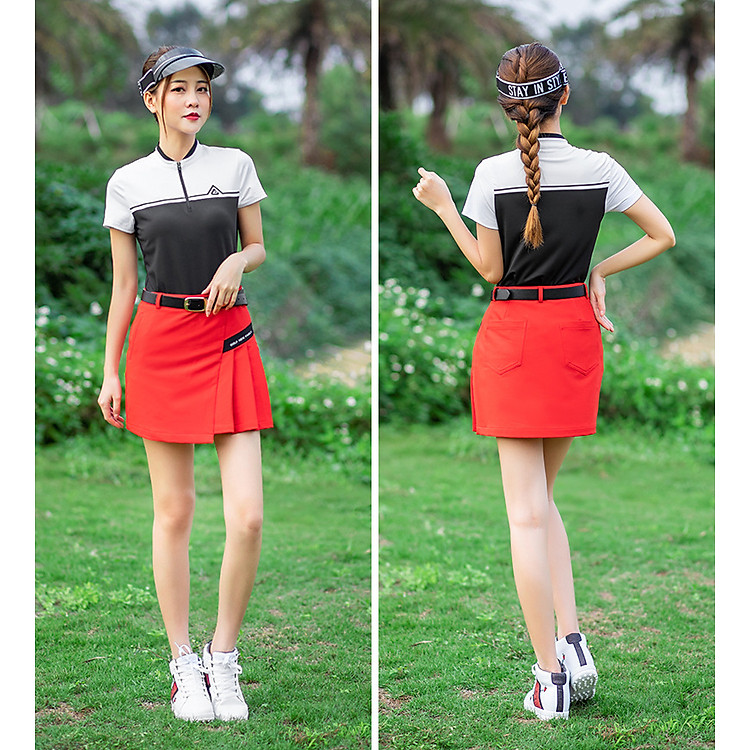 ÁO CỘC TAY THỂ THAO GOLF NỮ - PGM - YF169 - Áo co giãn, đàn hồi, mềm mại, vải nhanh khô, thân thiện với làn da, không phai màu - Thiết kế đẹp, đường nét tinh xảo - Làm nên vẻ đẹp hấp dẫn trên sân golf