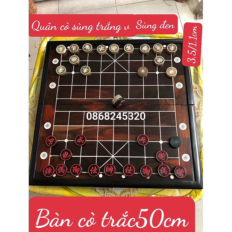 Bộ bàn cờ tướng gỗ và quân sừng Chính hãng Giá tốt - Hình ảnh 3
