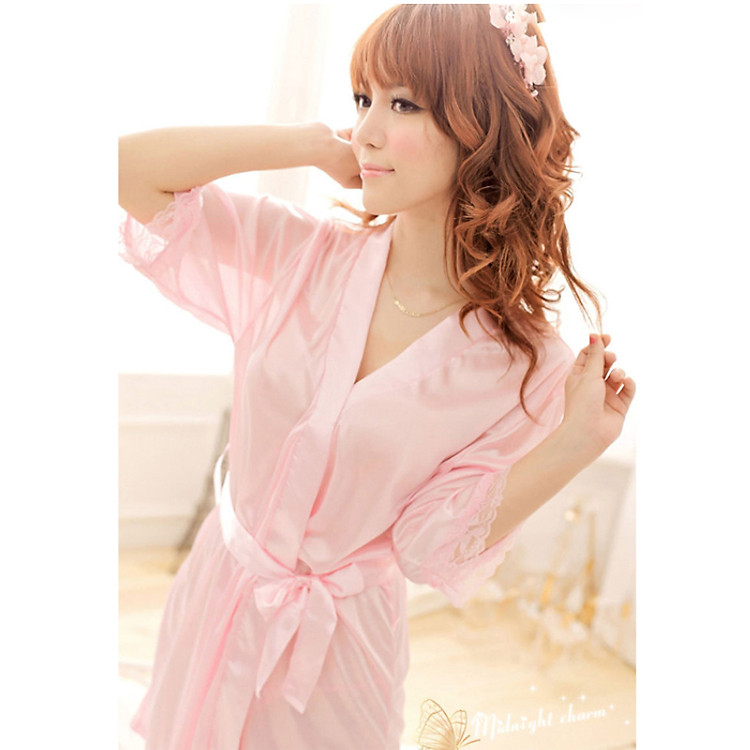 Áo choàng ngủ chất lụa nhiều màu gợi cảm + Quần lót lọt khe