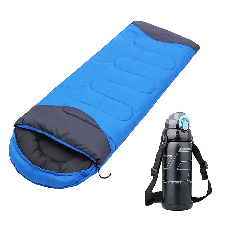 Combo Túi ngủ văn phòng + Bình nước giữ nhiệt Inox 304 800ml (Giao màu ngẫu nhiên)