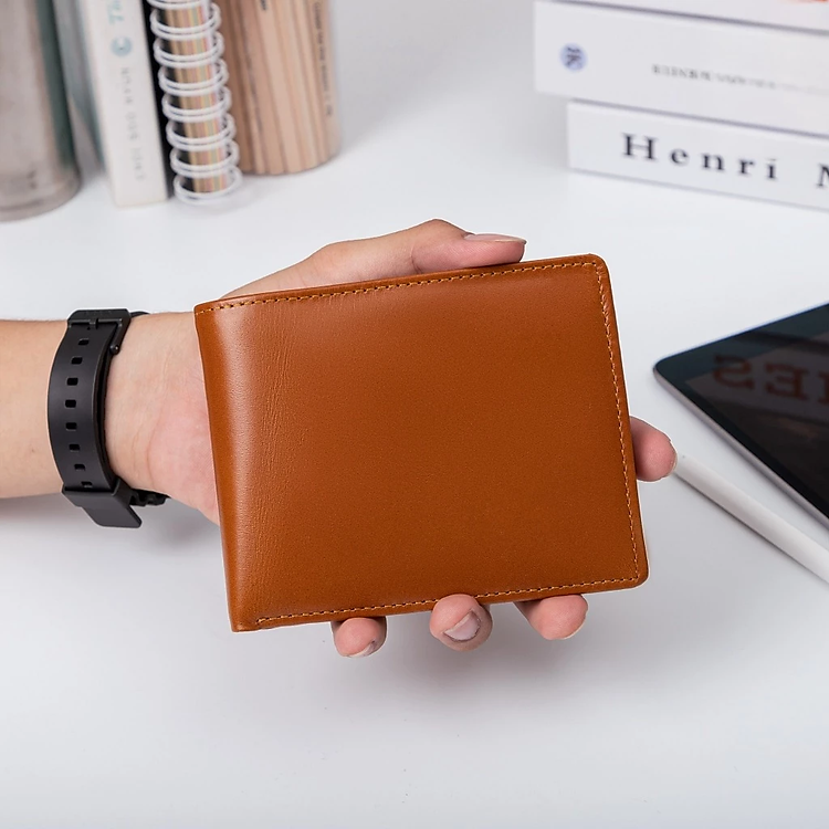 Bóp nam da bò - Ví da Nappa cao cấp tặng kèm hộp và túi sang trọng - Alpha 001