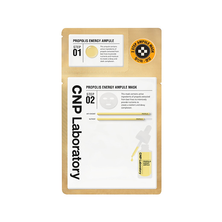 Bộ 5 mặt nạ keo ong tái tạo da 2 trong 1 CNP Laboratory Propolis Energy Ampule 2-Step Mask (5 x 41.5ml)