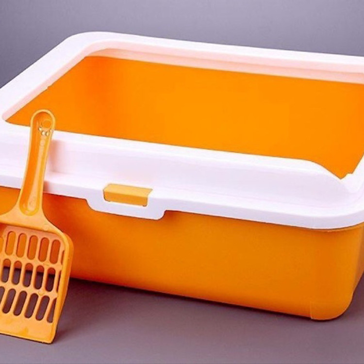 Khay vệ sinh vuông to tặng kèm 1 xẻng - Giao màu ngẫu nhiên