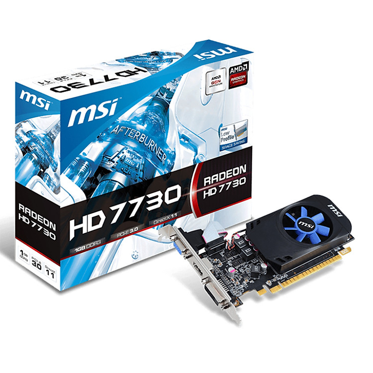 Card Màn Hình VGA MSI R7730-1GD3/LP 1GB GDDR3 128 Bit 1 Fan HDMI DL-DVI-D D-Sub - Hàng Chính Hãng