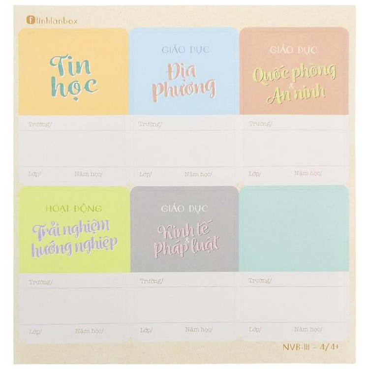 Bộ Nhãn Vở B Cấp III (28 chiếc) - Ảnh 4