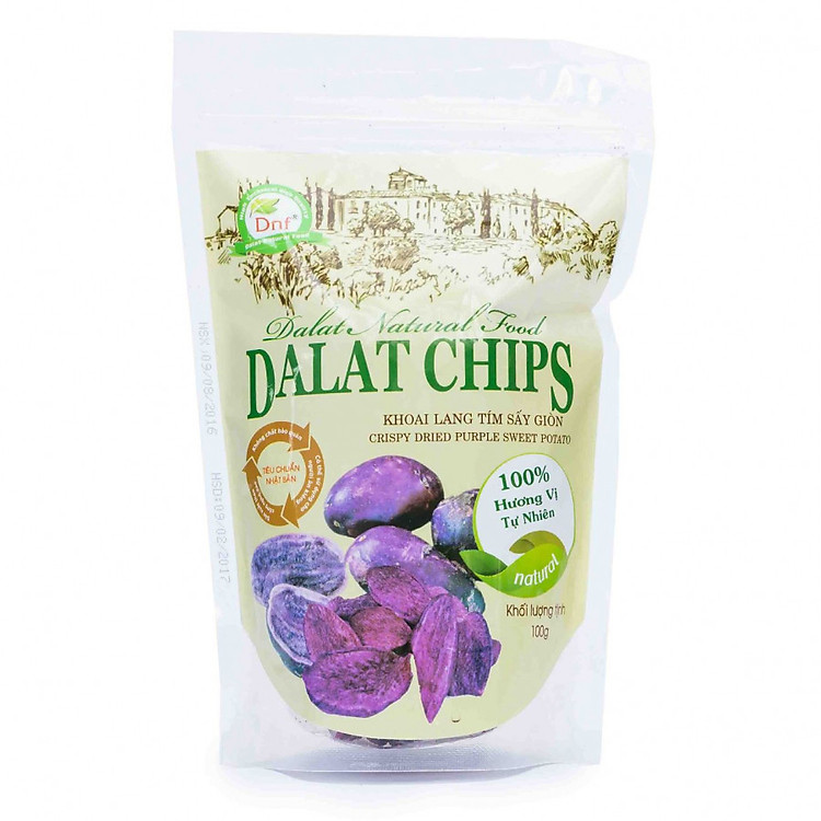 Khoai lang tím sấy giòn dạng lát Dalat Natural Food
