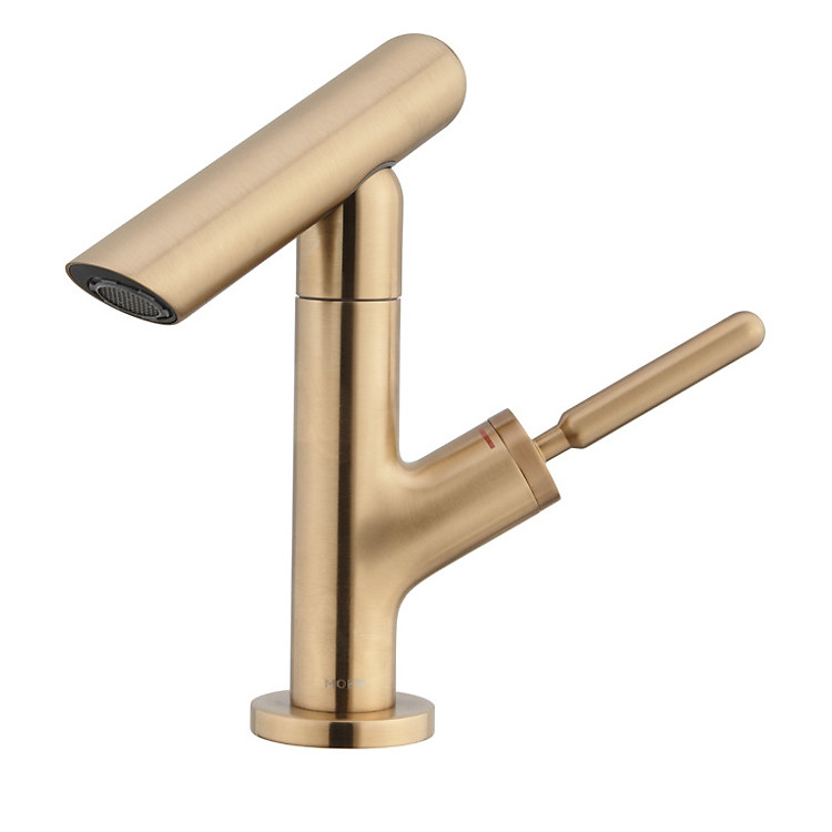 Vòi lavabo nóng lạnh có thể điều chỉnh đầu xả dòng Essen, màu BZG, hiệu Moen, chất liệu Đồng, kích thước 195.5x128.5mm