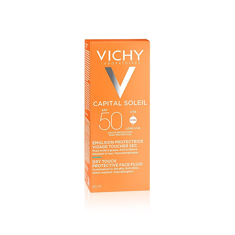 Kem chống nắng SPF 50 UVA+UVB Vichy Capital Soleil Mattifying Dry Touch Face Fluid 50ml