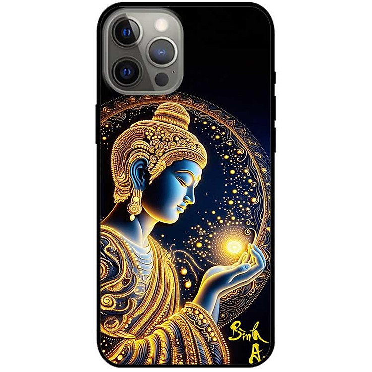 Ốp lưng cho IPhone 12 - 12 Pro - 12 Pro Max - 13 Mini - 13 - 13 Pro - 13 Pro Max - Phật Bình An - Hàng Chính Hãng