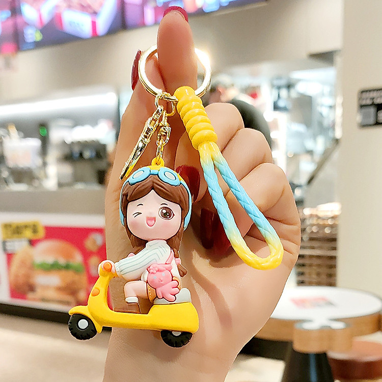 Móc Khóa Cặp Đôi Lái Xe Dây Treo Key Chain Đeo Ba lô Cặp Táp Túi Xách_ Hàng Chính Hãng