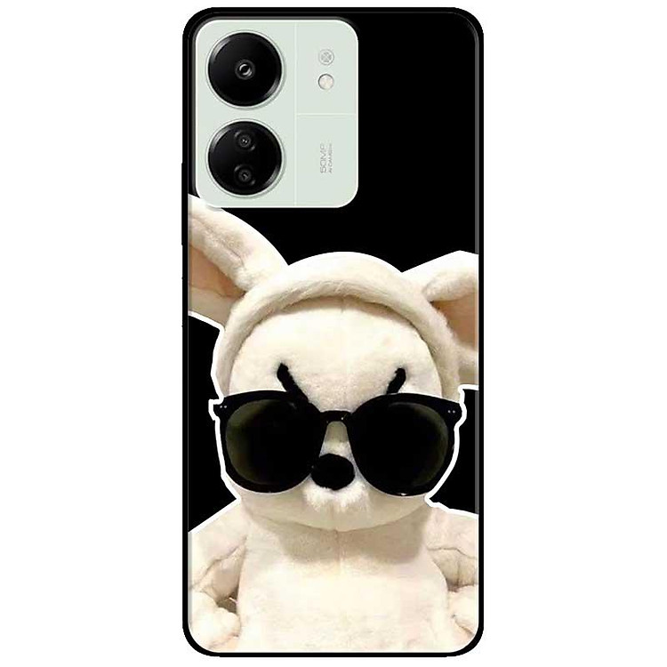 Ốp lưng Redmi 9T - 13C - 13 4G - Redmi Note 13 4G - Note 13 Pro 4G - Note 13 Pro 5G - Thỏ Kính Đen - Hàng Chính Hãng