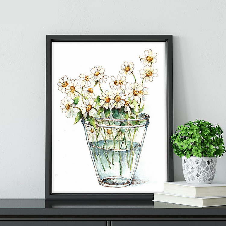 Tranh tô màu theo số hoa cúc nhí 83