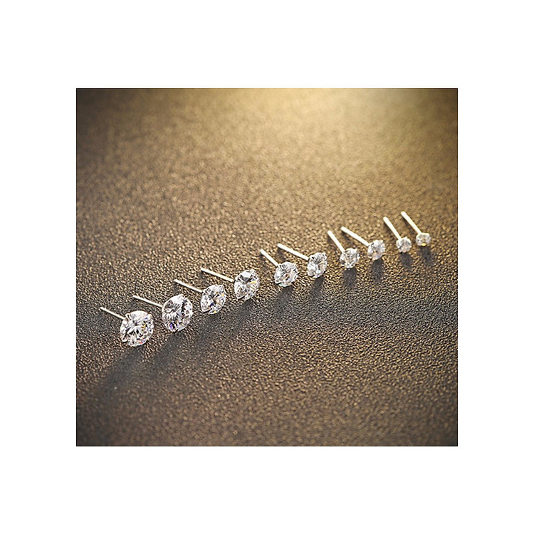 Bông Tai Nam Nữ Phong Cách Unisex Đính 1 Hạt Kim Cương Chất Liệu Bạc 925 Cao Cấp S228 - 1 Cặp