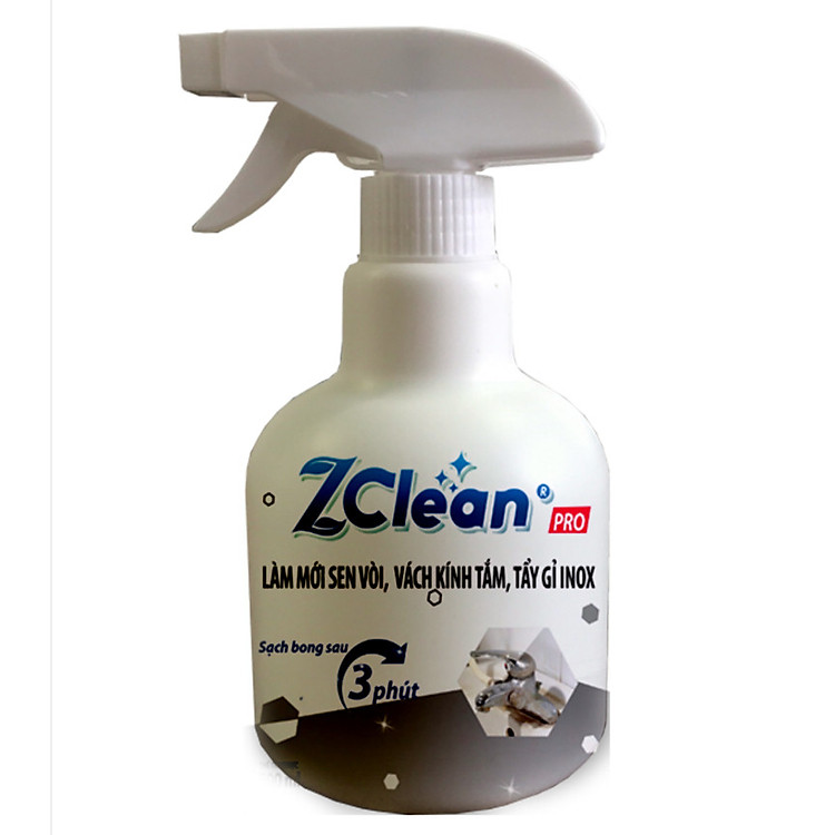 ZCLEAN TẨY CẶN CANXI TRÊN SEN VÒI, VÁCH KÍNH, BỒN RỬA 500ML