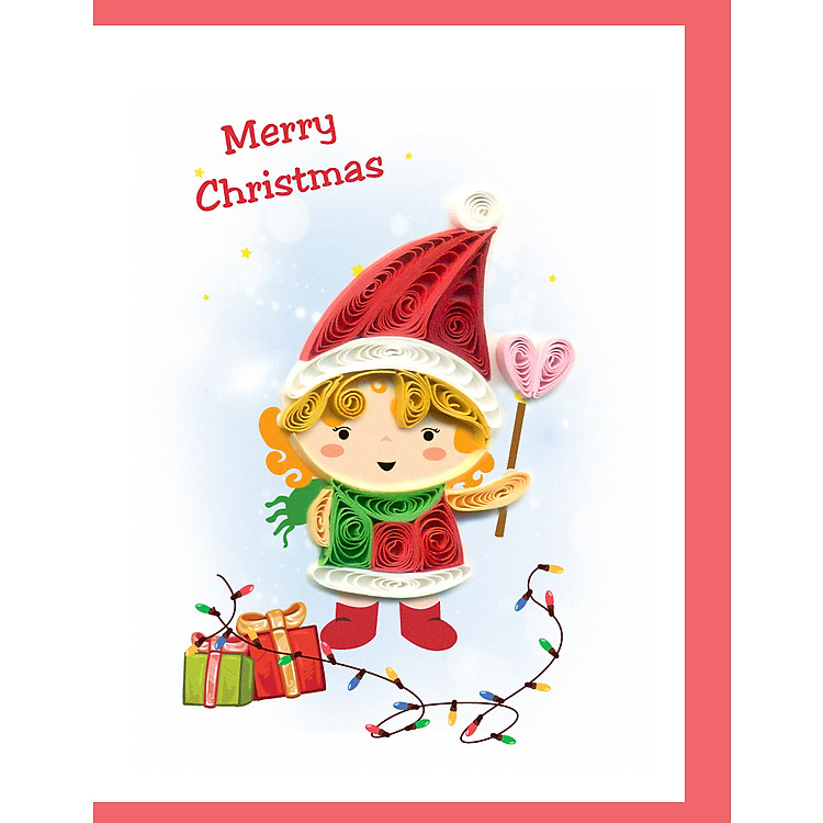 Thiệp Nghệ Thuật Giấy Xoắn - Cô Bé Mùa Đông - The Winter Girl - Christmas - Việt Net - 6.5x8.5