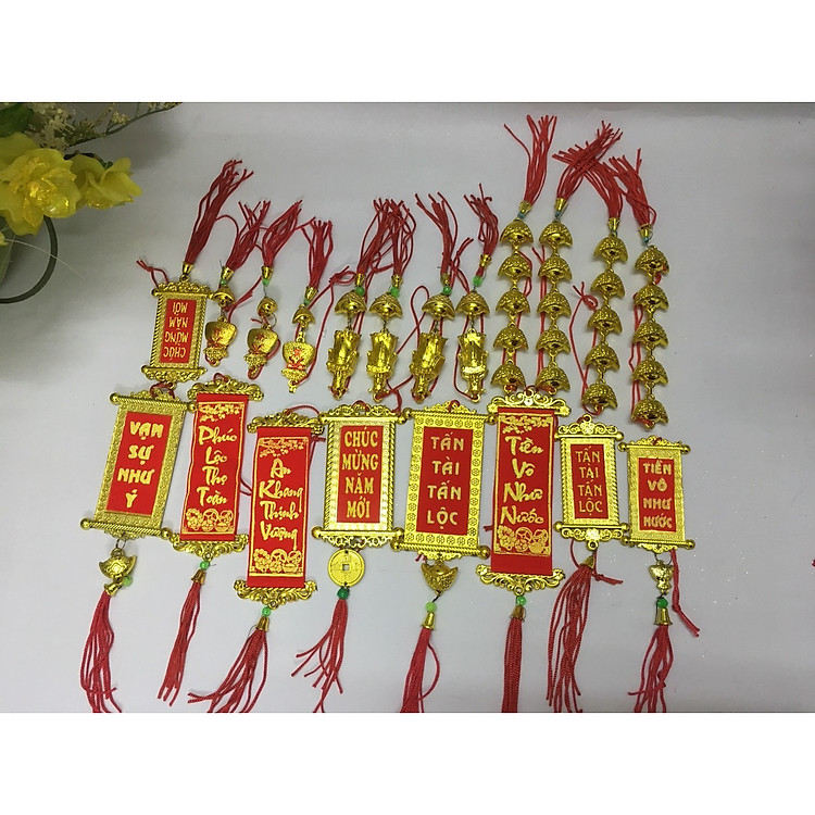 Set 20 khánh liễn treo trang trí cành đào, cành mai ngày tết