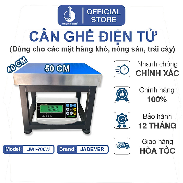 Cân Ghế Điện Tử JWI-700W - Mặt Bàn Cân 400x500MM