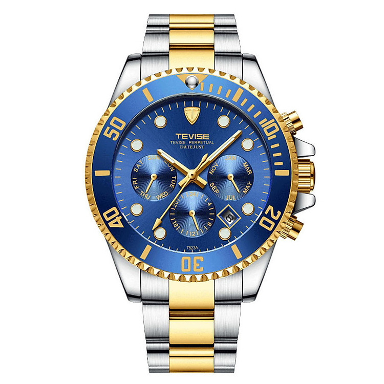 Đồng hồ cơ nam Tevise tọa độ T823A dây đúc đặc chạy full kim - Fullbox chính hãng