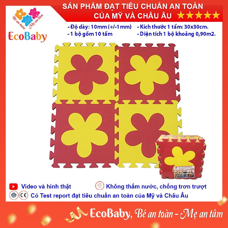 Mua Bộ 10 tấm Thảm xốp ECOBABY cho bé Chính hãng Giá rẻ - Hình ảnh 3