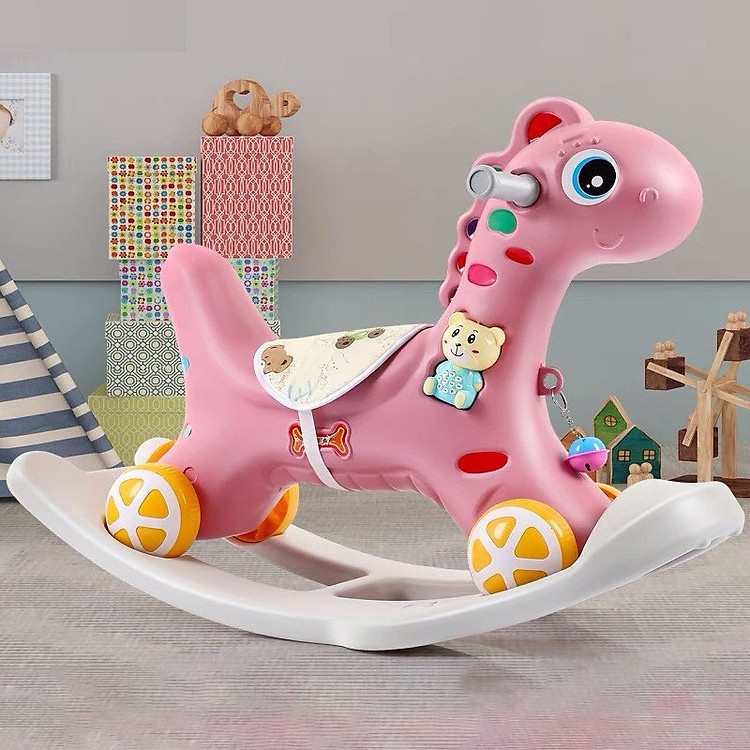 Tìm mua tại Avakids: Ngựa bập bênh xe chòi chân nhạc Hồng - Ngập tràn khuyến mãi