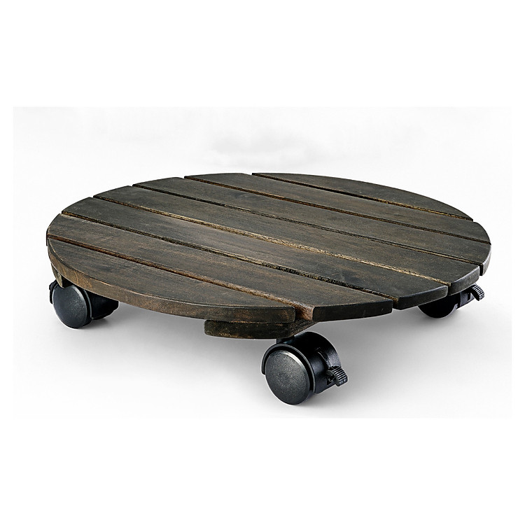 Đế Tròn Nâng Chậu Cây Chậu Hoa Di Động Có Bánh Xe Màu Đen ((Đường Kính 30 hoặc 35,5 cm)