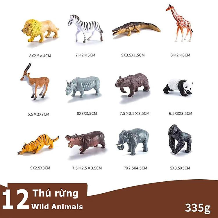 Bộ 12 đồ chơi Động Vật hoang dã Chính hãng Tiết kiệm - Hình ảnh 4