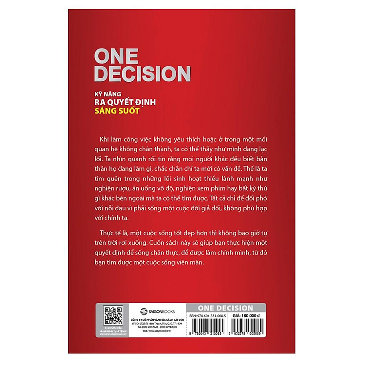 One Decision - Kỹ Năng Ra Quyết Định Sáng Suốt - Ảnh 2